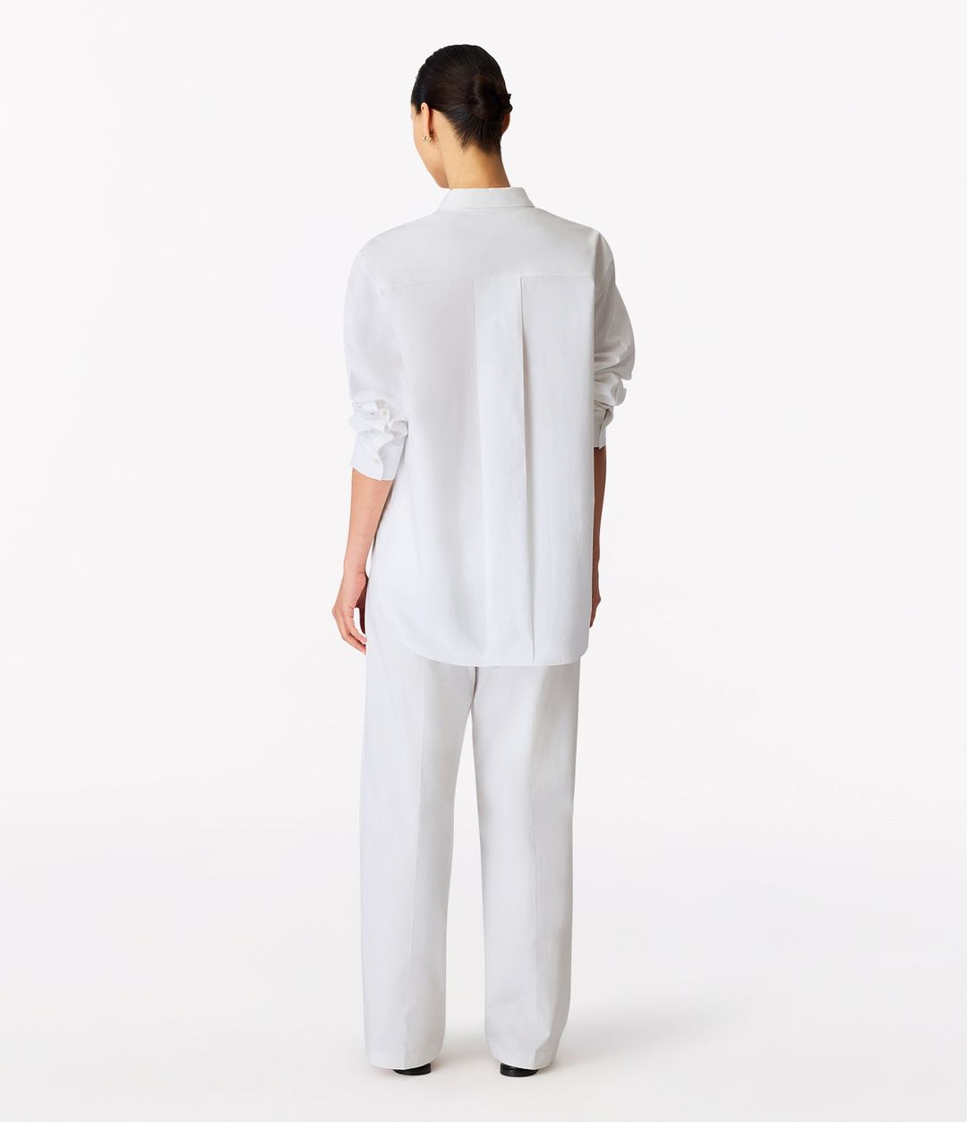 Pleat Back Poplin Shirt | White #4