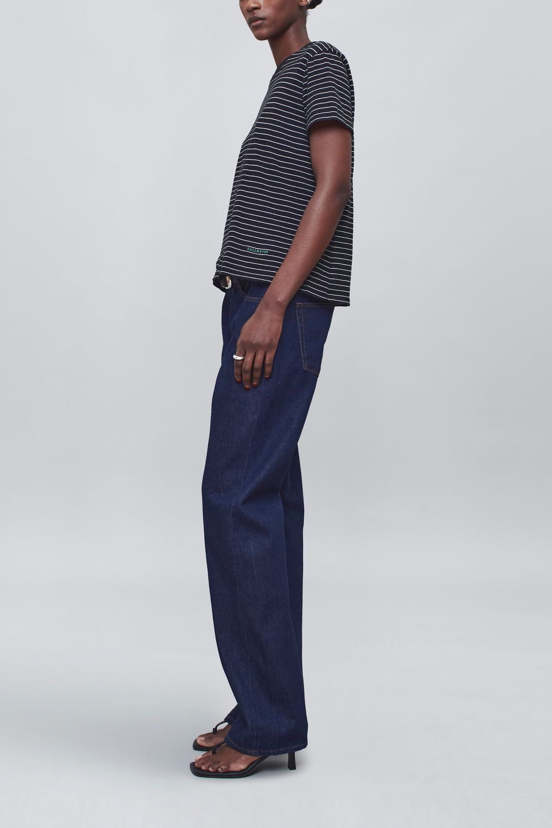 Kenzie T-Shirt in Black & Vanilla Multi Stripe #3