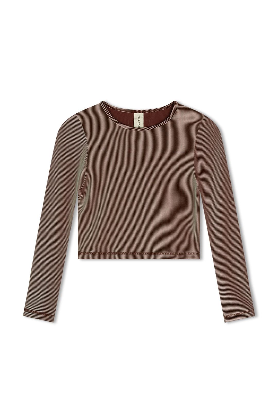 Stripe Rib Top - Chocolate #3