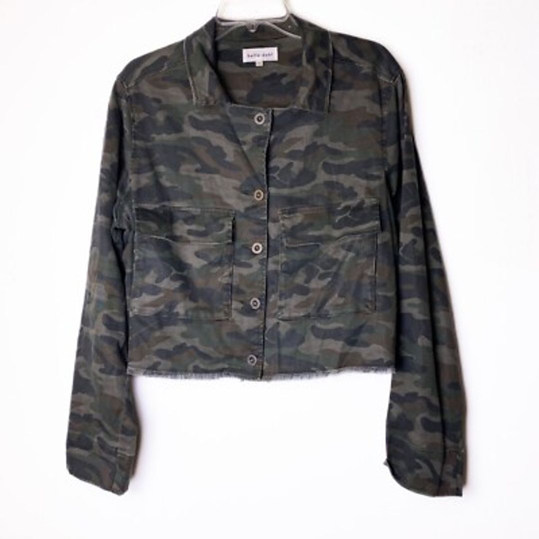 Cropped military style camo jacket #6