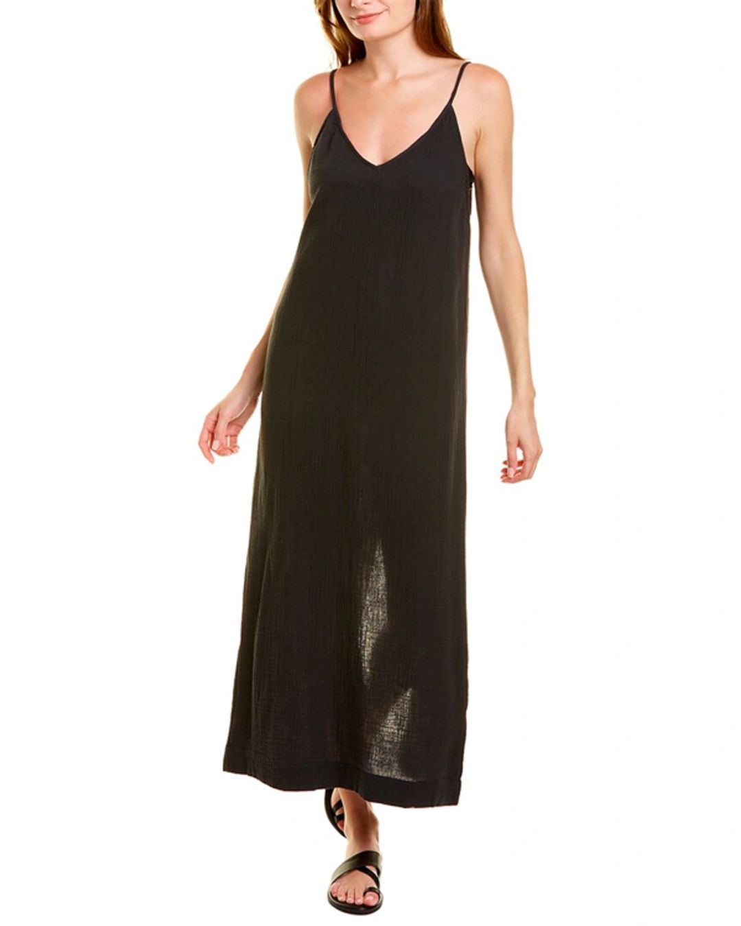 Cotton-gauze midi dress