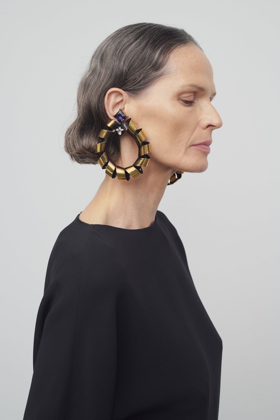 Emma Earrings in Brass #2