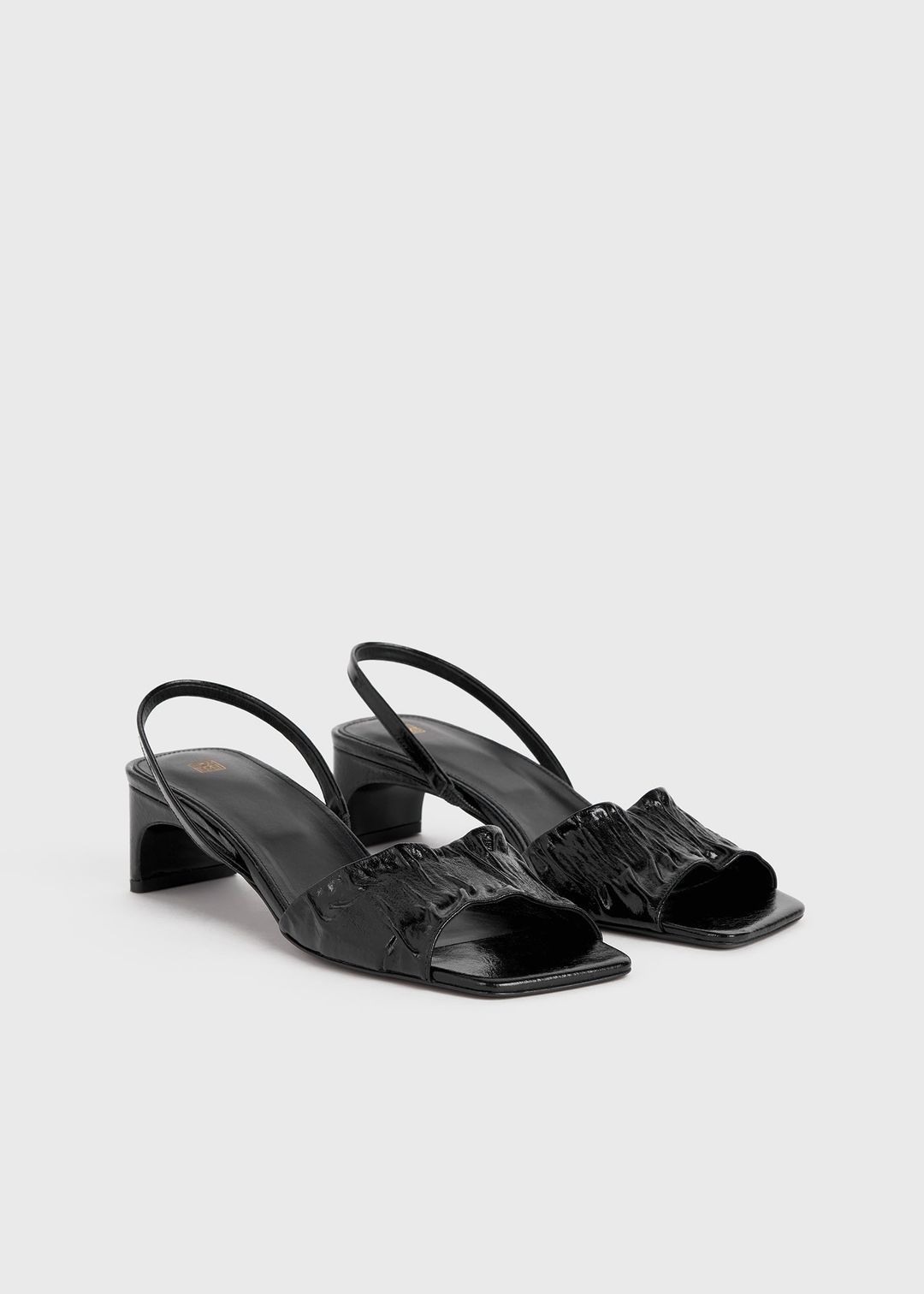 The Gathered Scoop-Heel Sandal black #6