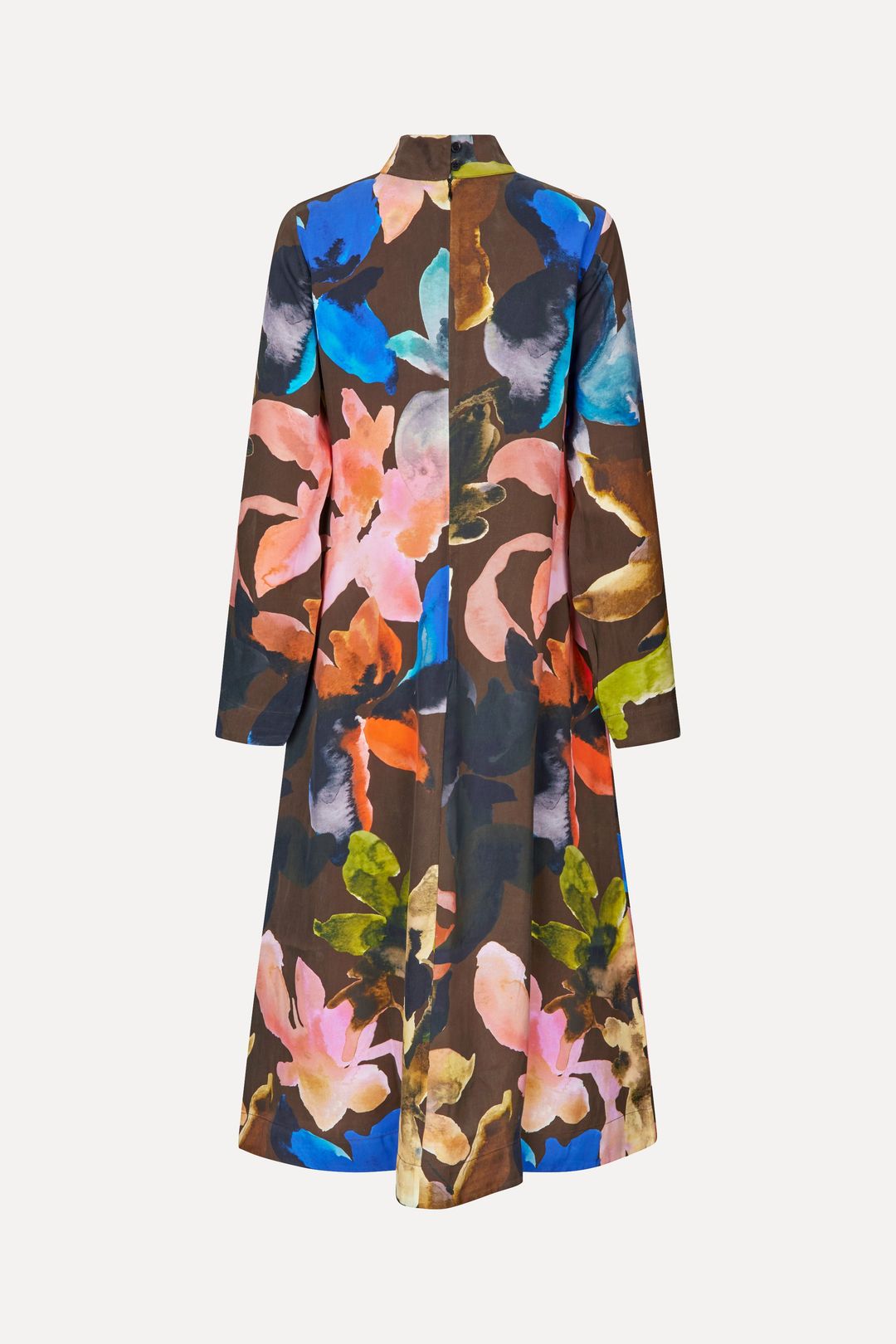 Long Sleeve Midi Dress - Aquarelle Garden