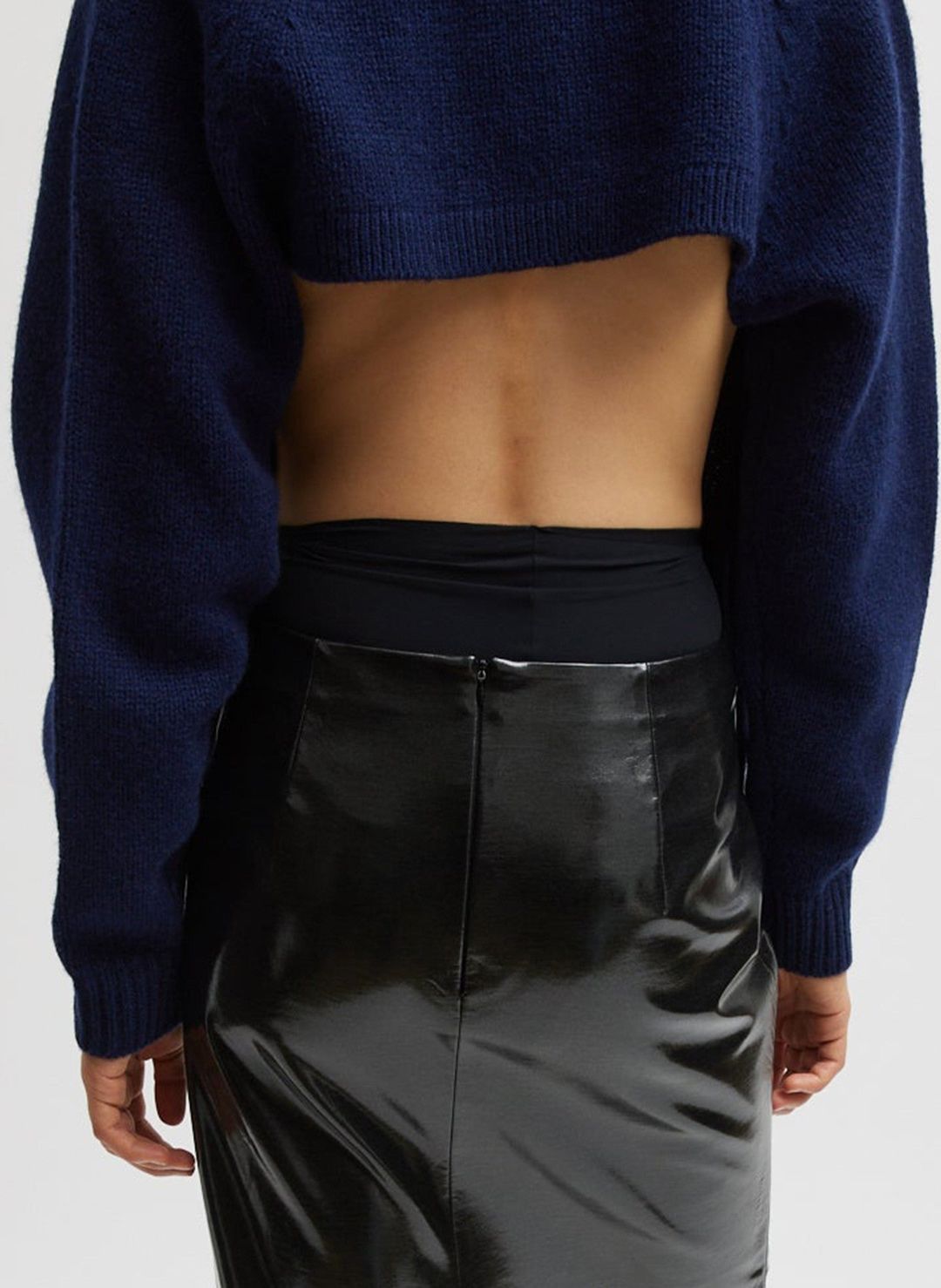 Glossed Jersey Pencil Skirt #7