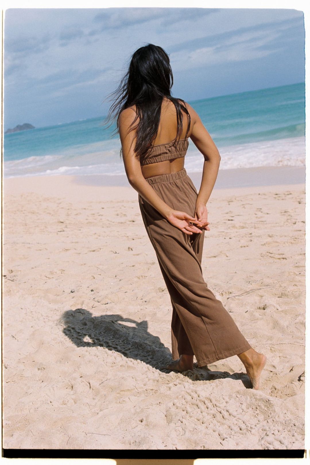 Crop Wide Leg, Regen Silk Noil, Umber #6