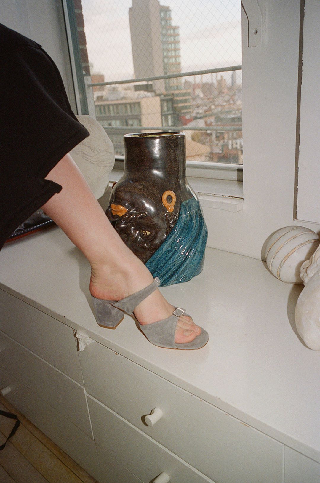 UNA SANDAL, STONE CALF