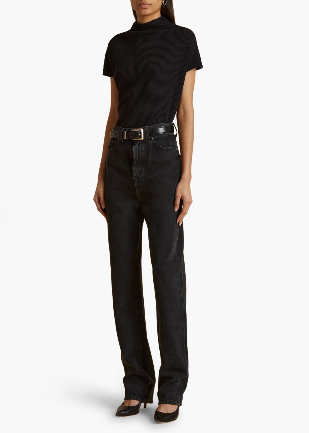 Benny Belt in Black Leather with Silver #2