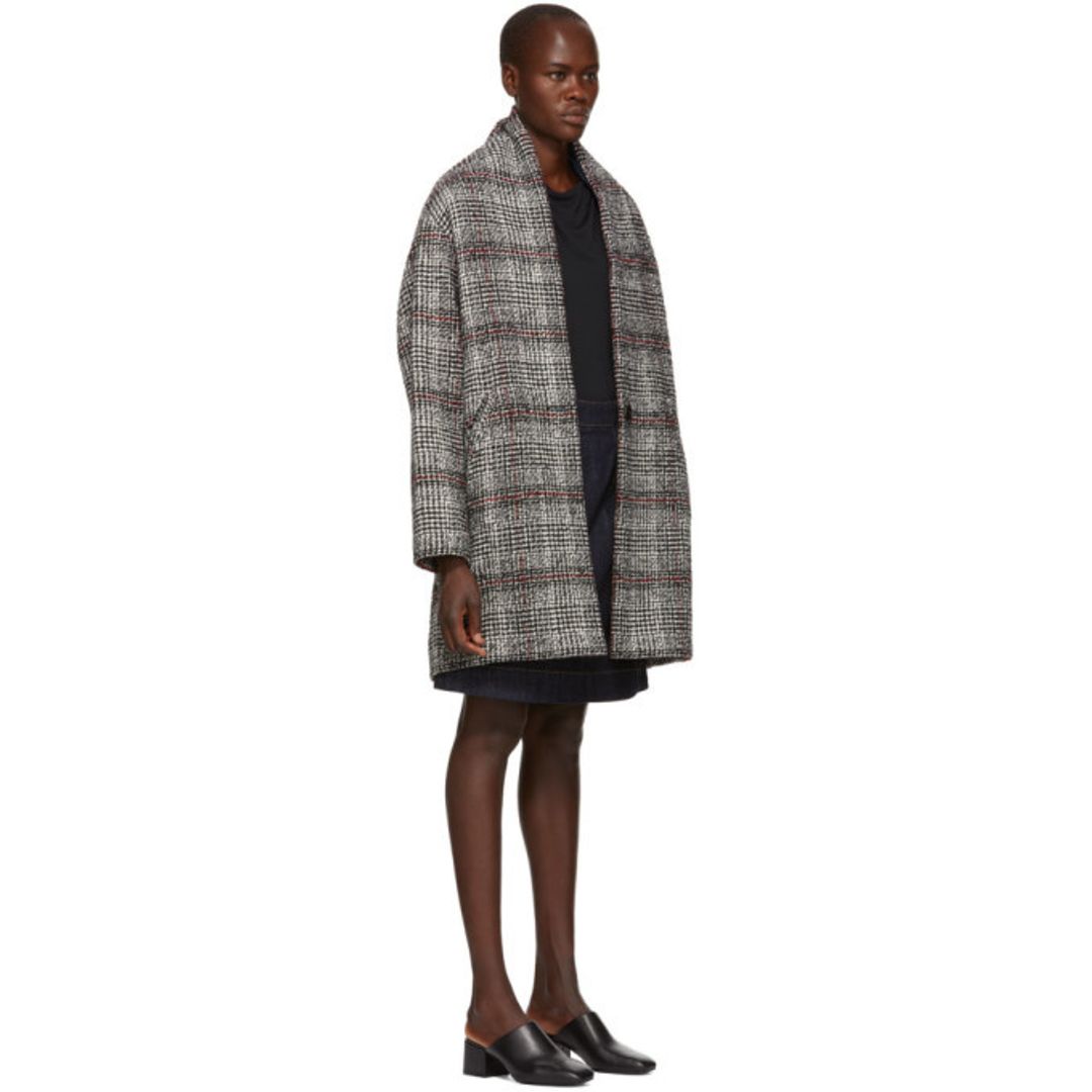 Eabrie Wool Coat in Black and White #3