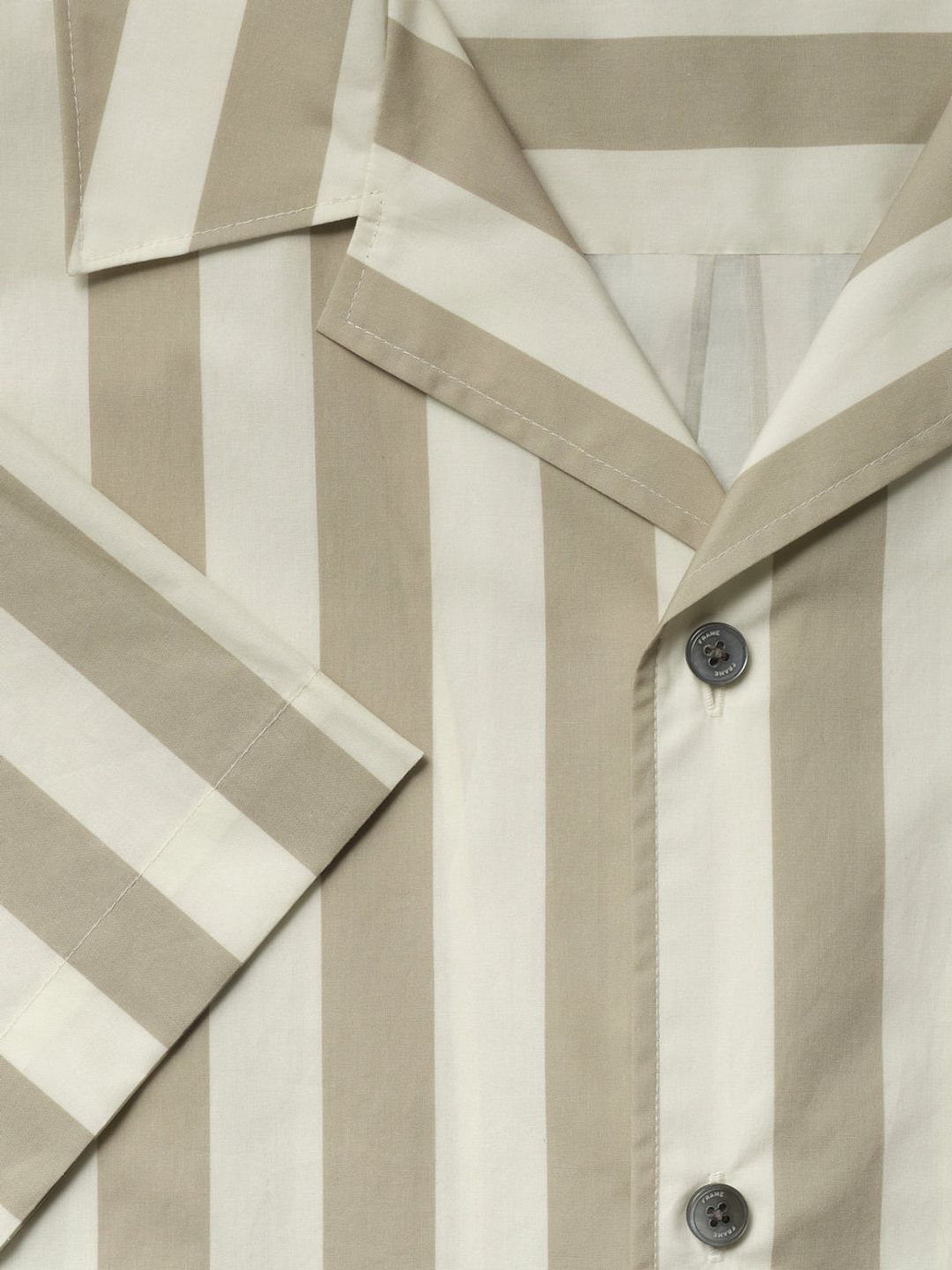 Camp Collar Shirt -- Smoke Beige Stripe #4
