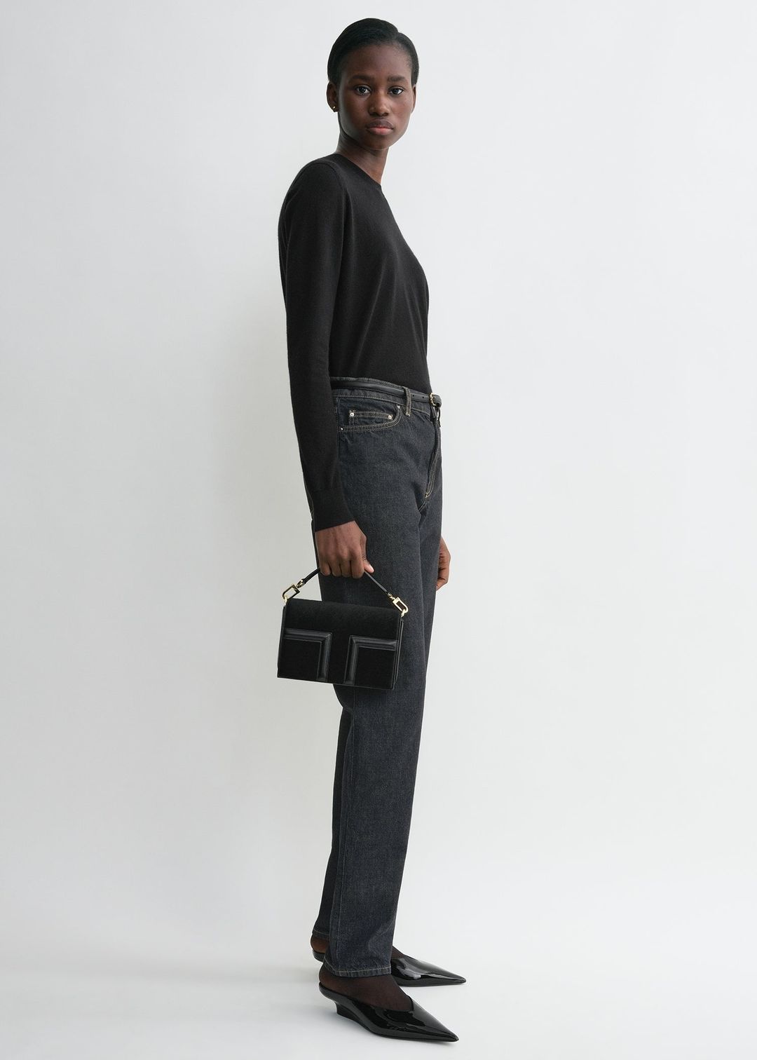 Mini T-flap pony hair bag black #3