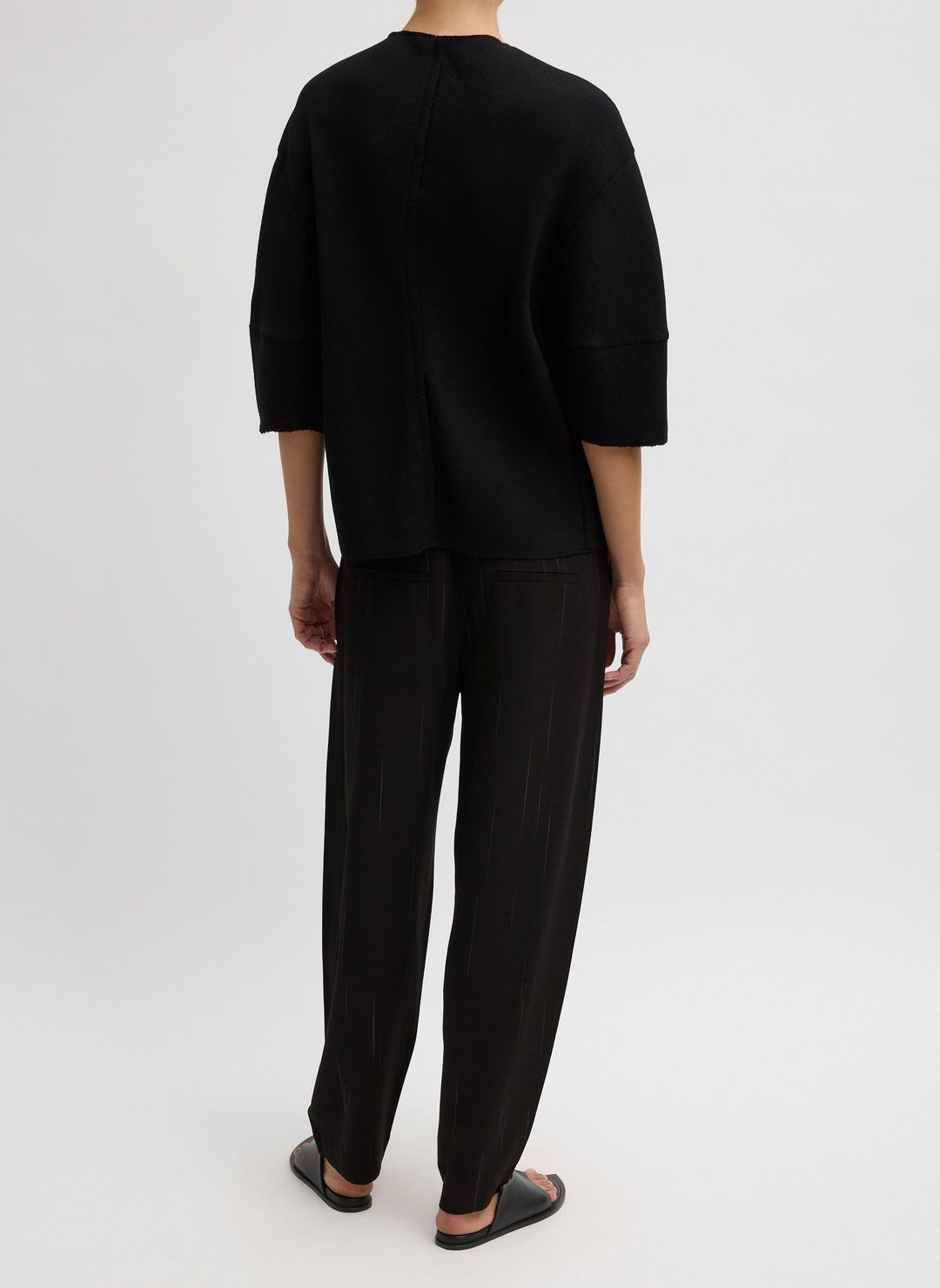 Viscose Plisse Hinged Short Sleeve Top #2