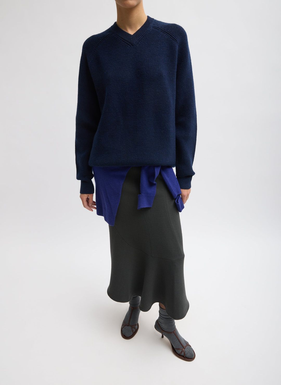 Cardigan Stitch V-Neck Easy Pullover #7