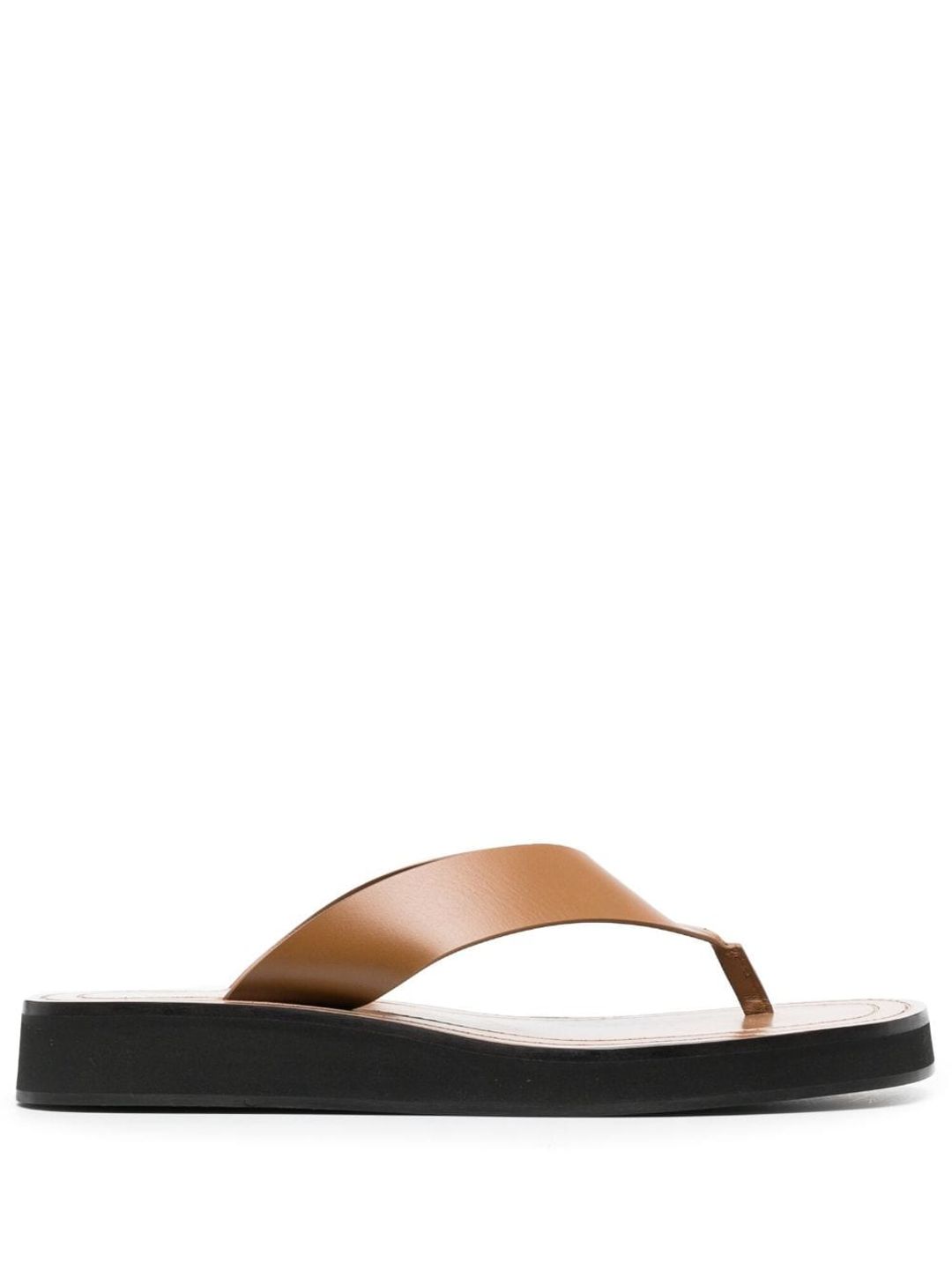 Ginza Flip-flop Smooth Calfskin Sandals In Brown