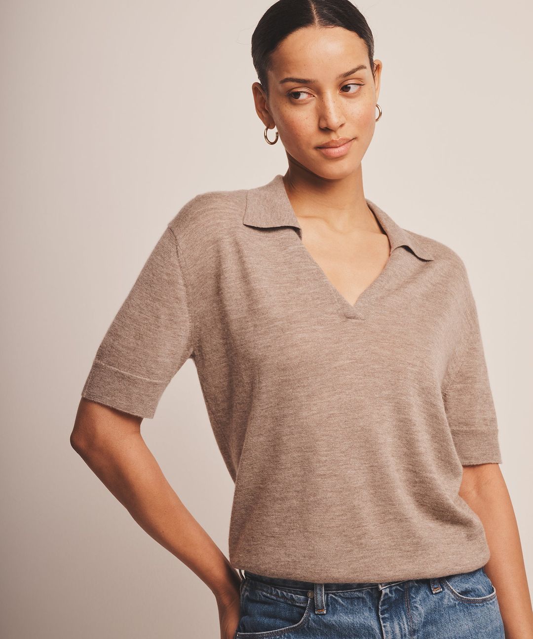 Fancy Cashmere Short Sleeve Polo #10