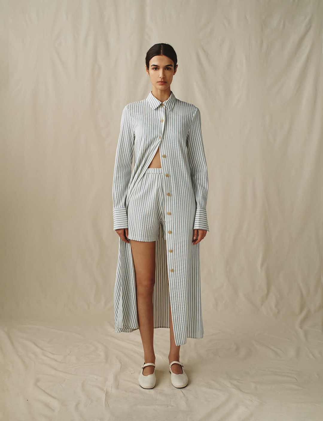 The Beach Shorts In Pointelle Stripe #3