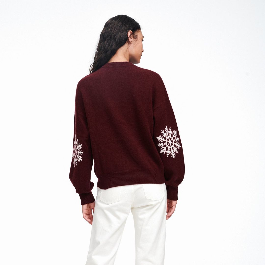 Cashmere Snowflake Crewneck Sweater #15