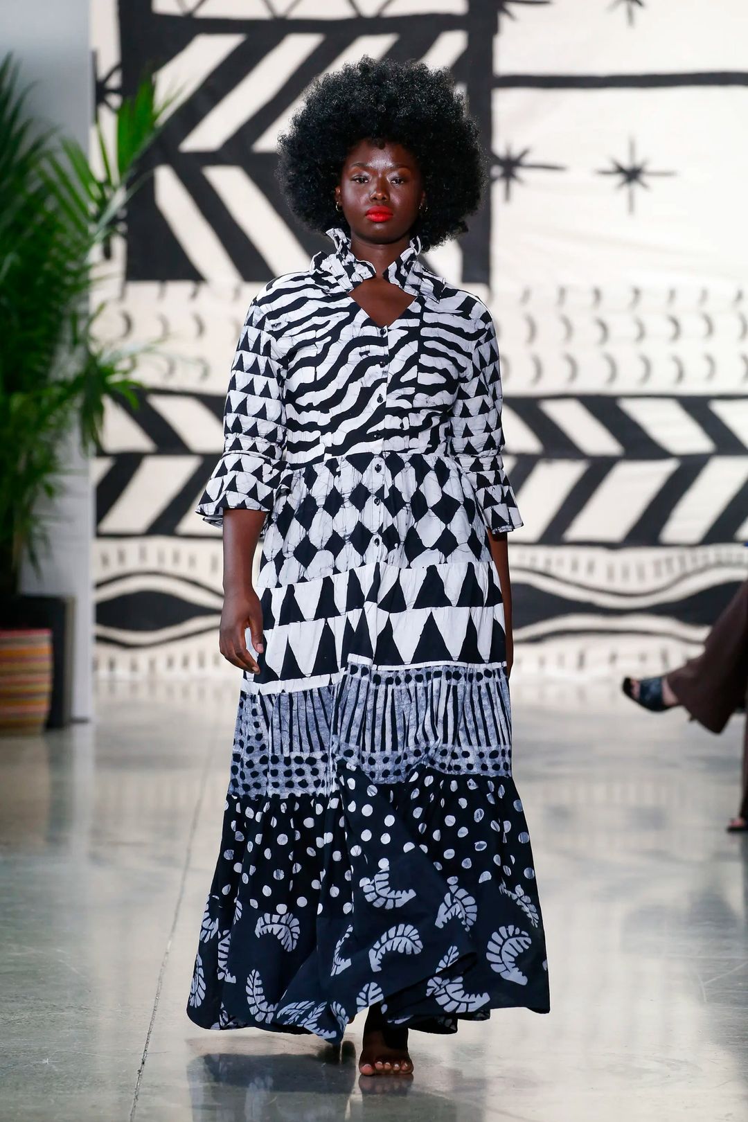 Hand-Batik Cotton Ruffle Tiered Long Dress [Pre-Order