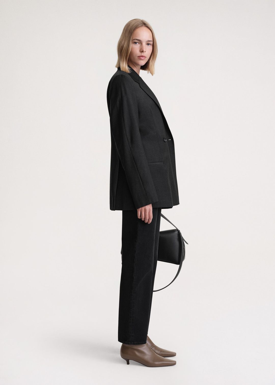 Double-breasted blazer charcoal mélange