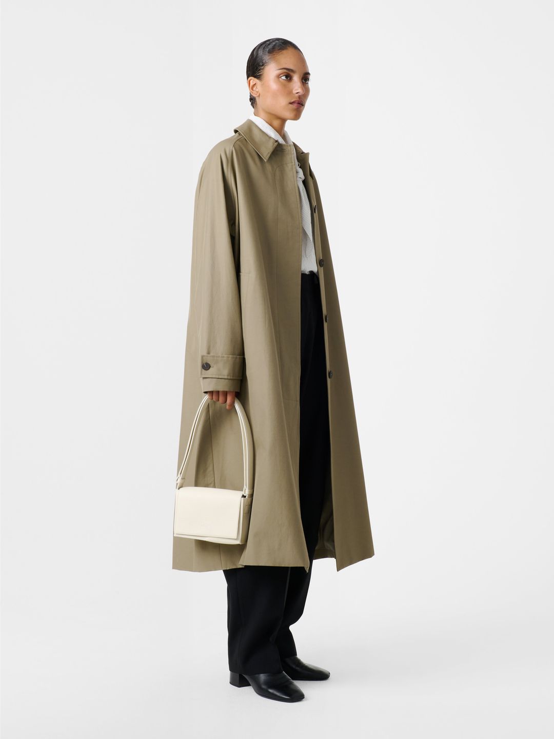 Holin Coated Cotton Trench in Dark Dusk #3