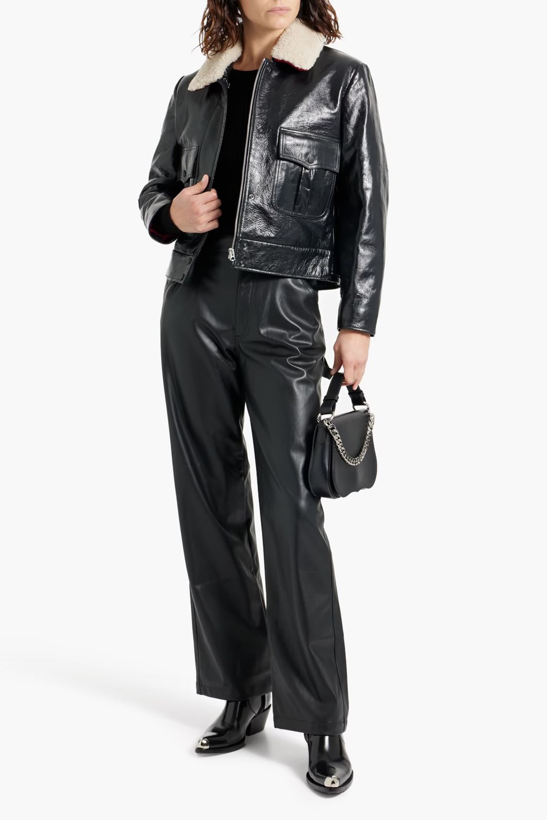 Colton shearling-trimmed leather jacket #2