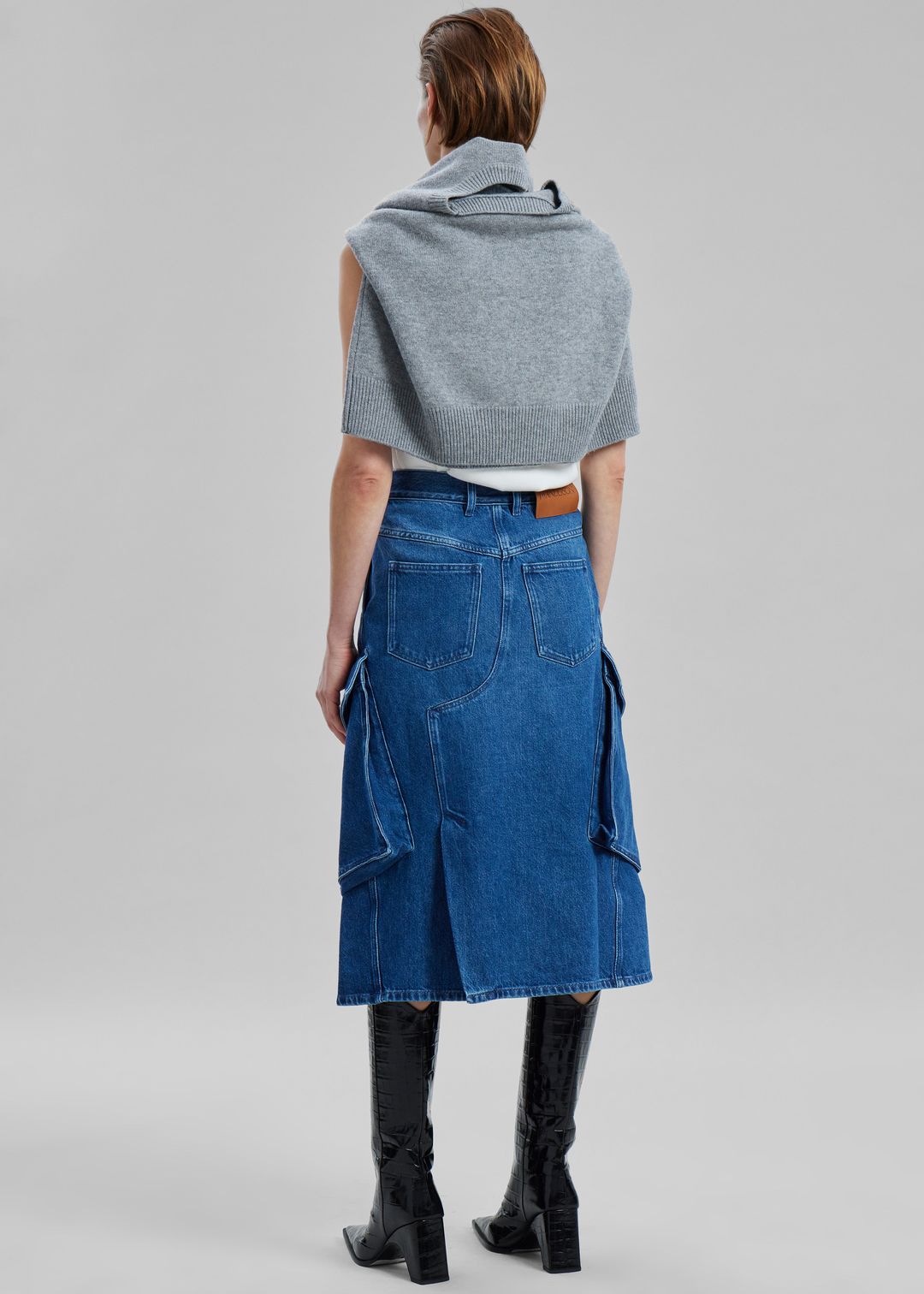 JW Anderson Cargo Midi Denim Skirt - Blue #7