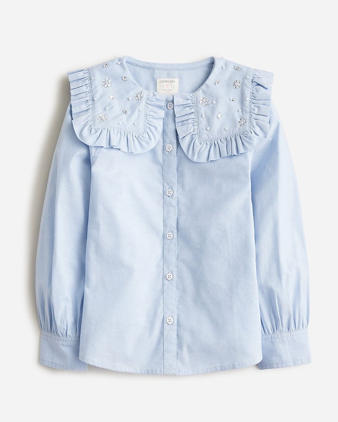 girls' embellished ruffle-collar shirt #2
