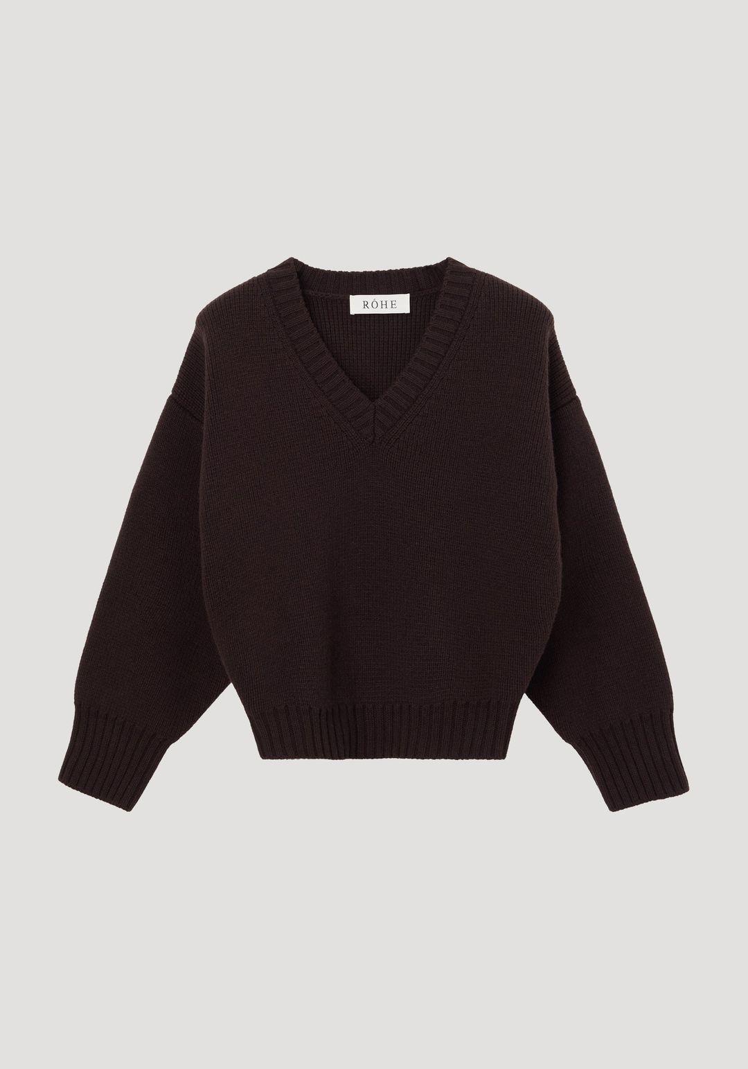 Sculptural compact v-neck | dark brown #5