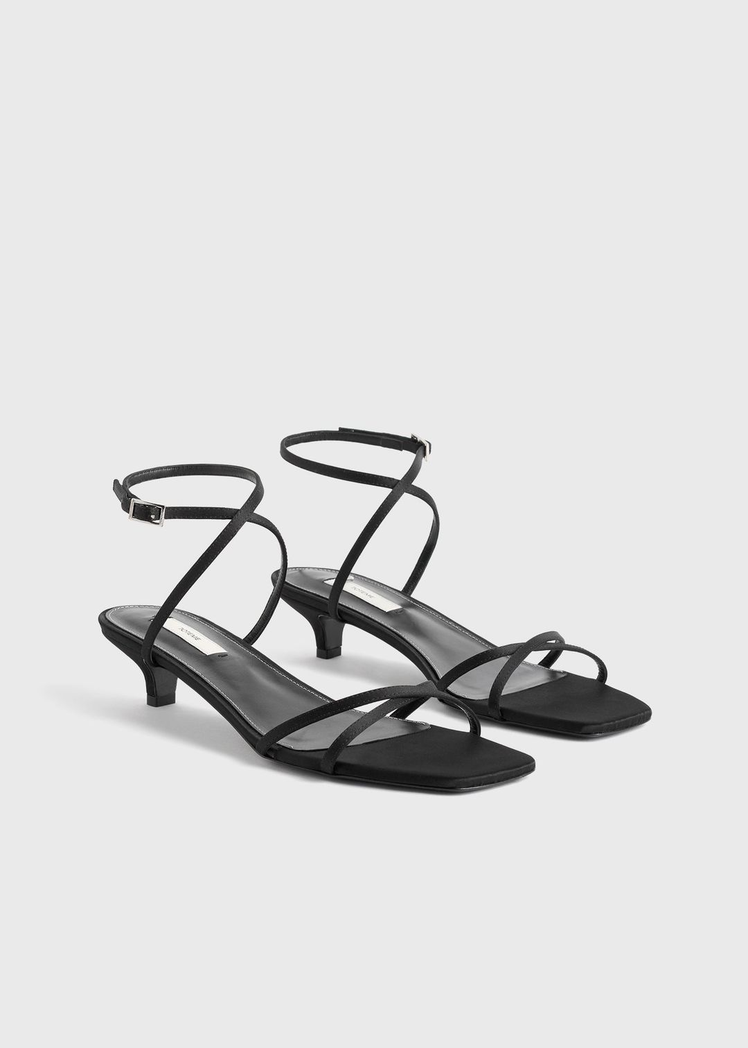 Satin crossover sandals black #6