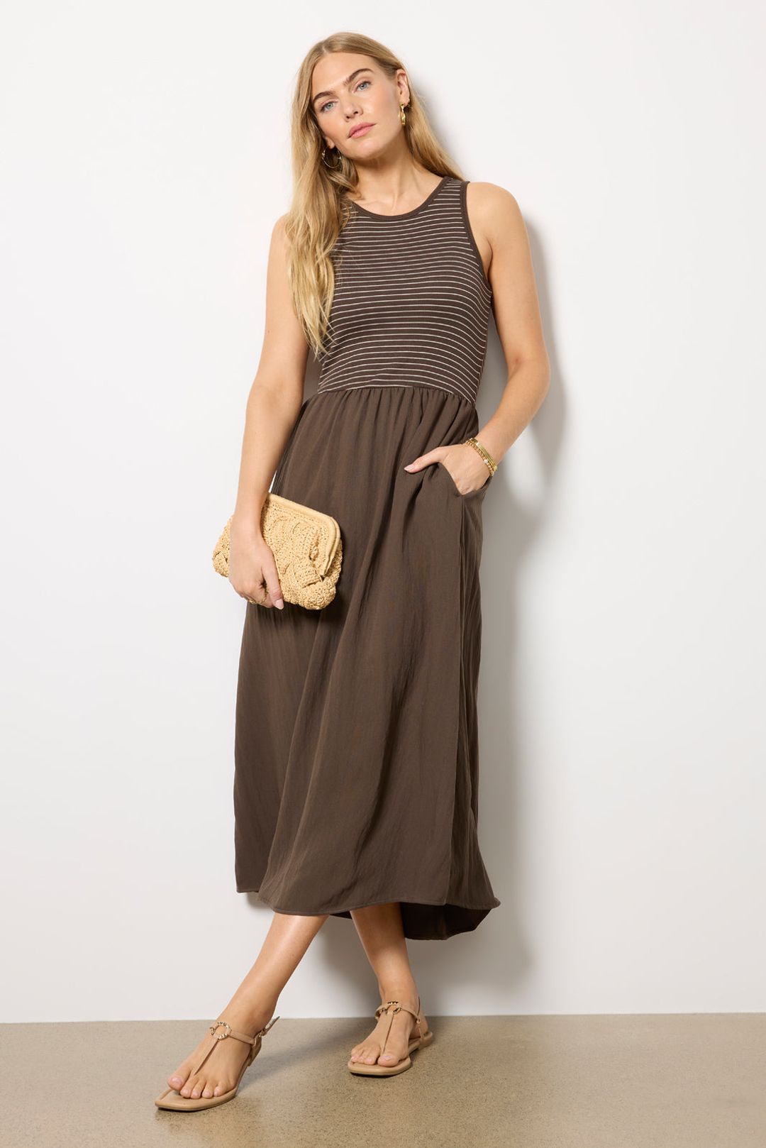 Charlotte Striped Midi Dress