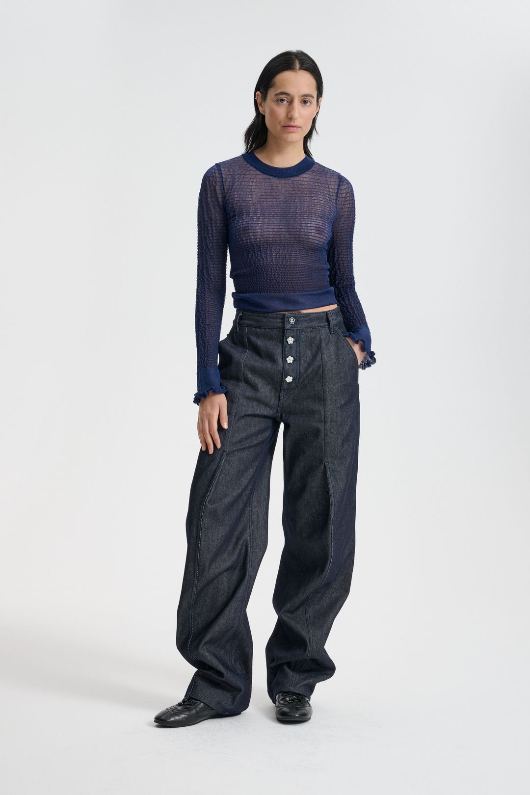 CBCORALI | TOP SHEER SUMMER KNIT NAVY