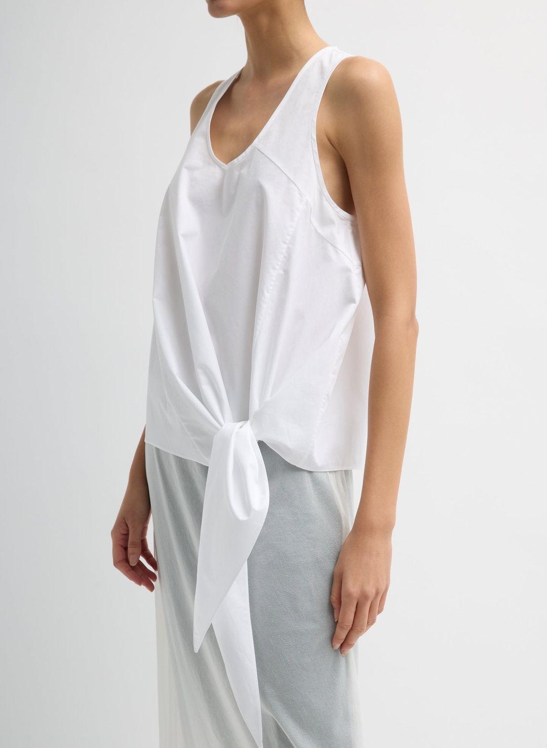 Eco Poplin Tie Front Top #4