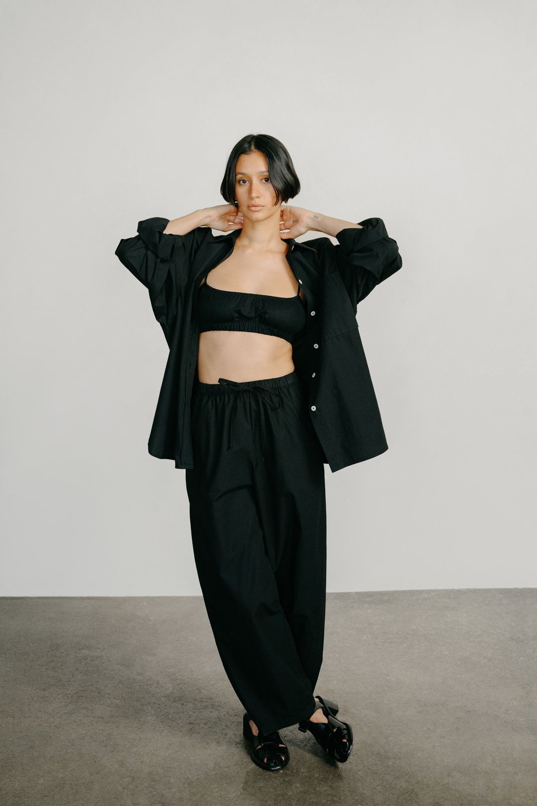 All Day Pant, Organic Cotton Poplin, Black #4