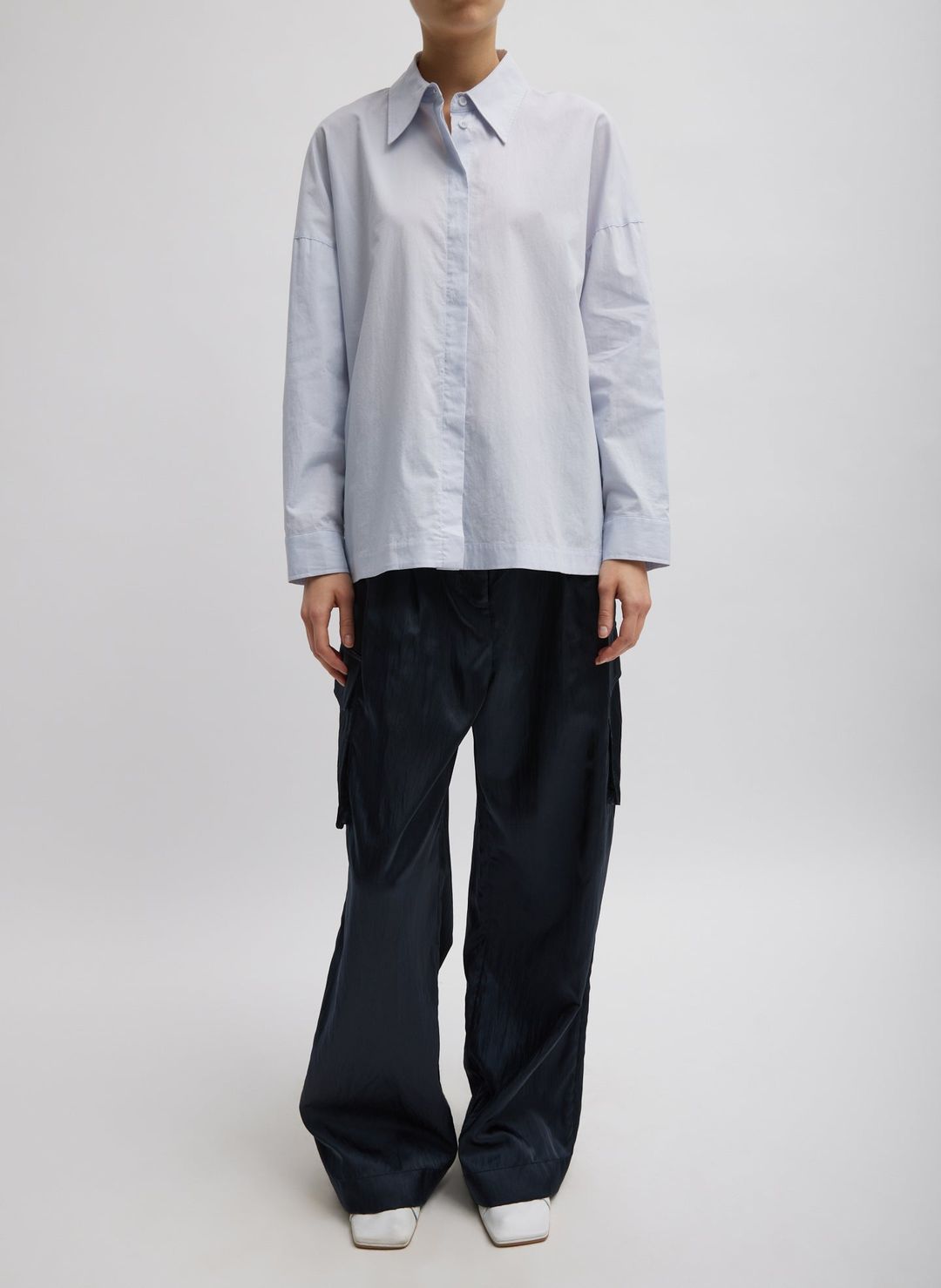 Shiny Nylon Pleated Stella Cargo Pant #5