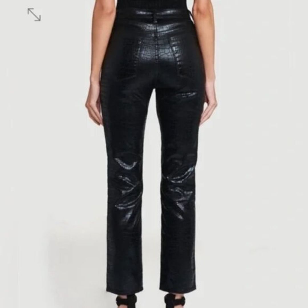 Le Sylvie Slender Straight Jeans Noir Croc #2