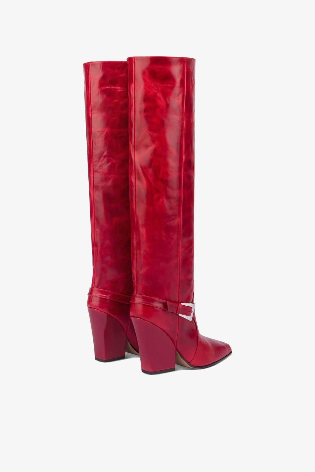 Tall, knee-high boots in shiny fiesta vintage leather #3
