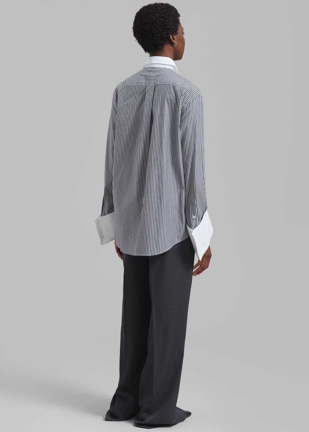 JW Anderson Oversized Cuff Shirt - Charcoal/White #9