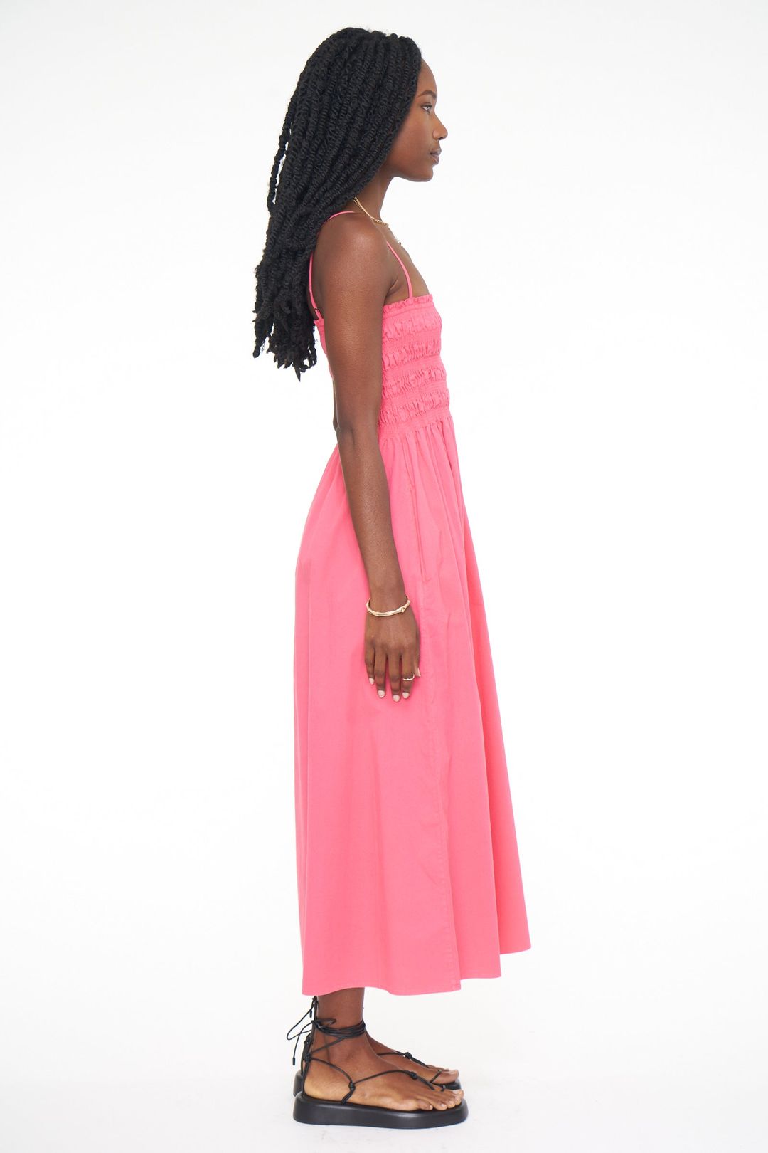 Bianca Smocked Bodice Dress - Pink Punch