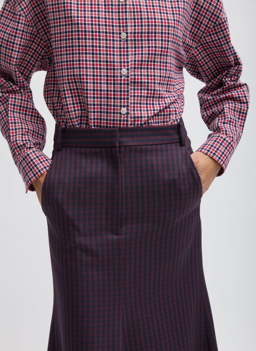 Jules Wool Gingham Sculpted Silke Skirt #5