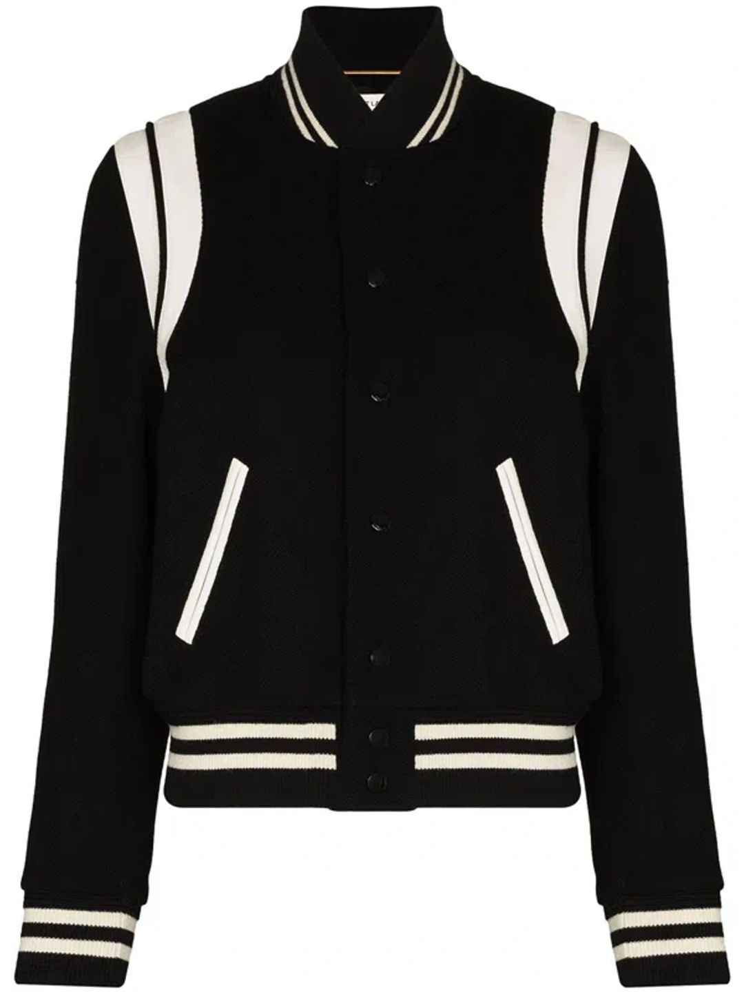 Teddy leather-trimmed recycled wool-blend bomber jacket #7