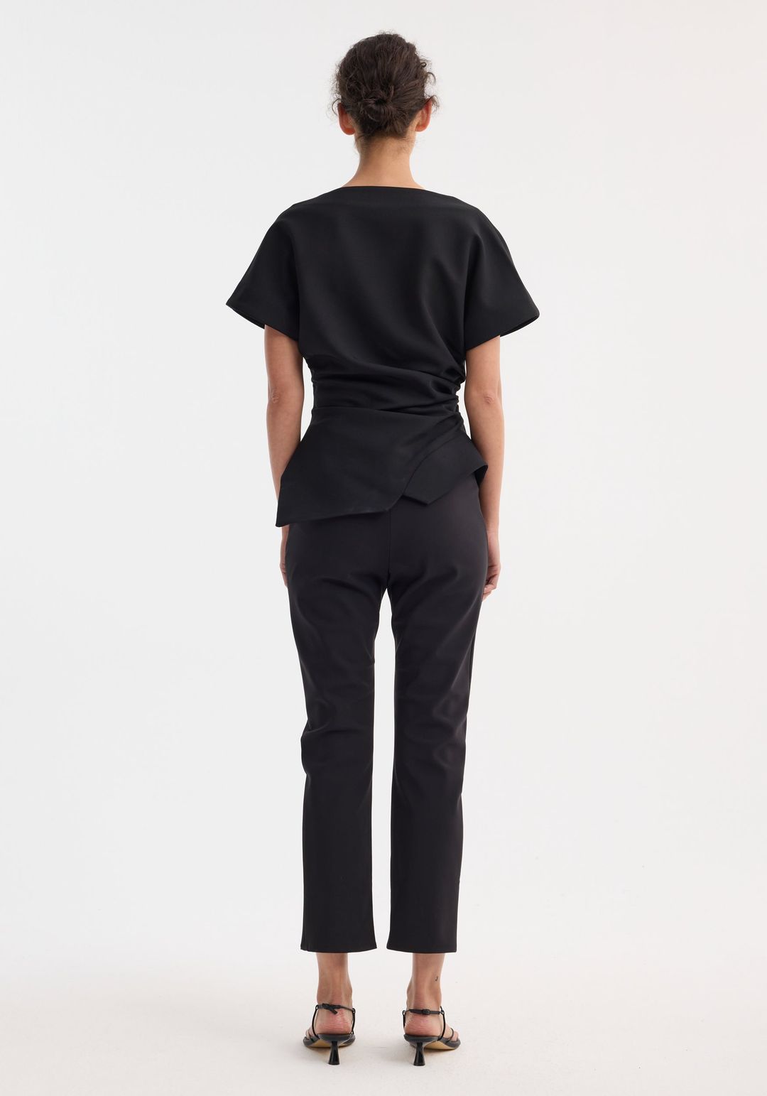Draped lapel top | black #4