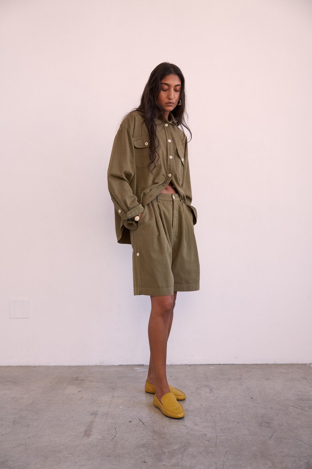 The Pleat Short in Khaki #12