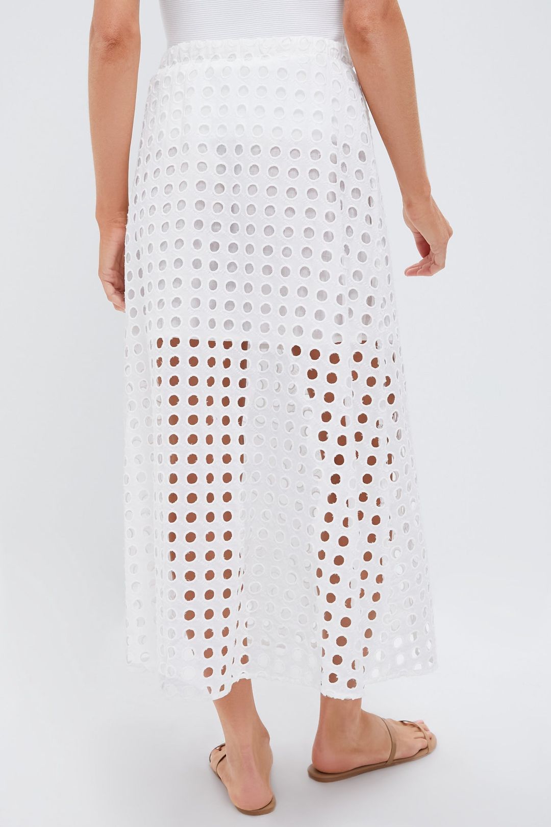 White Cotton Eyelet Eve Skirt #4