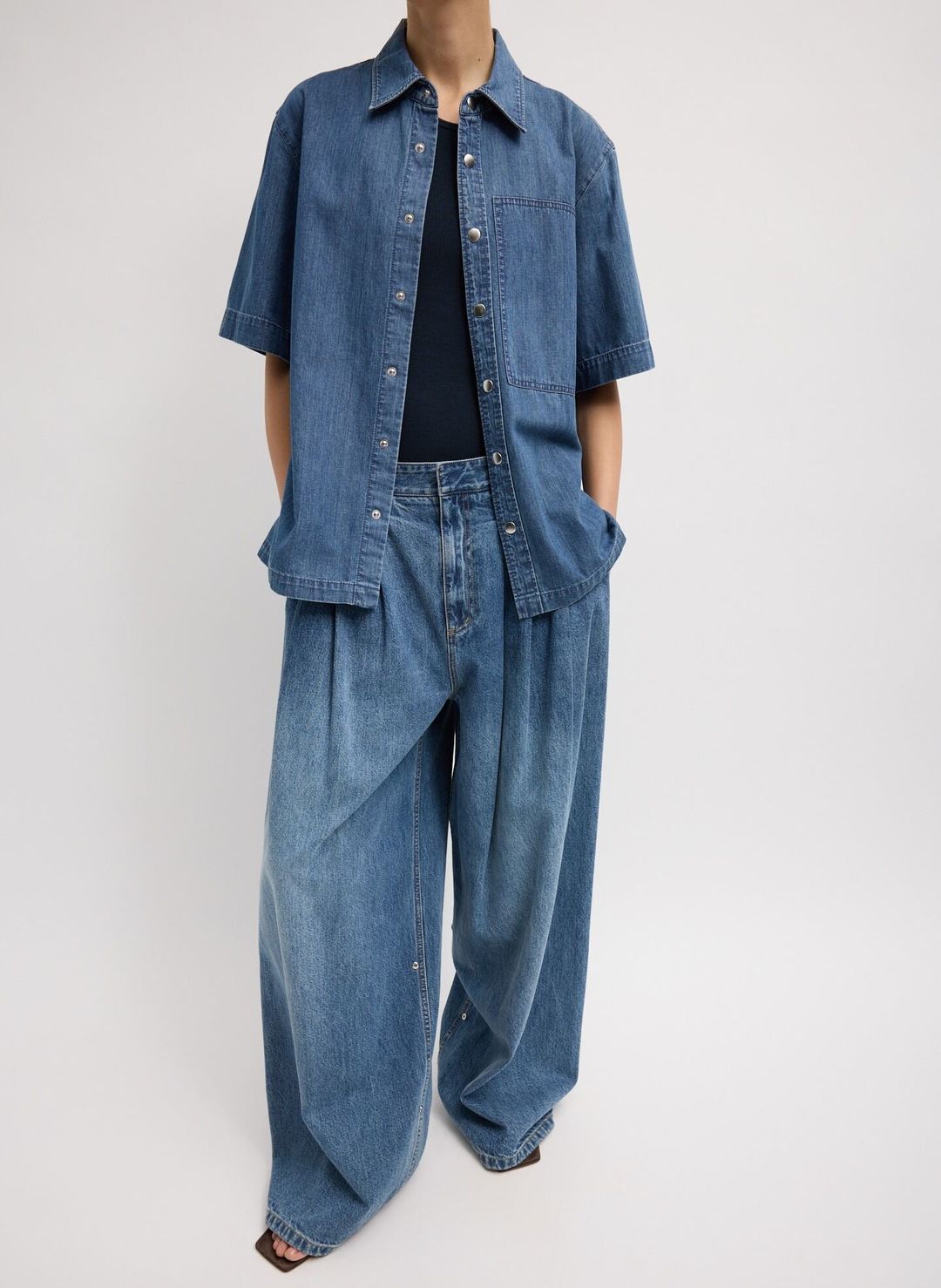 Spring Denim Triple Pleat Jean