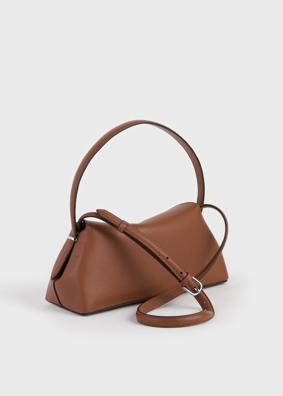 T-lock grained-leather shoulder sienna #4