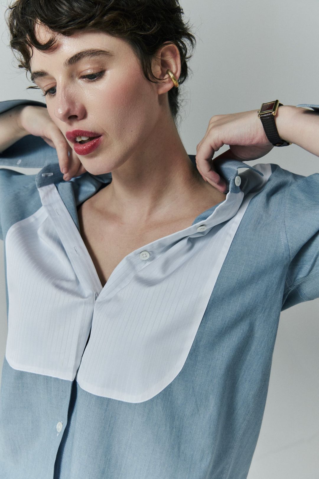 CHAMBRAY TUXEDO SHIRT #3