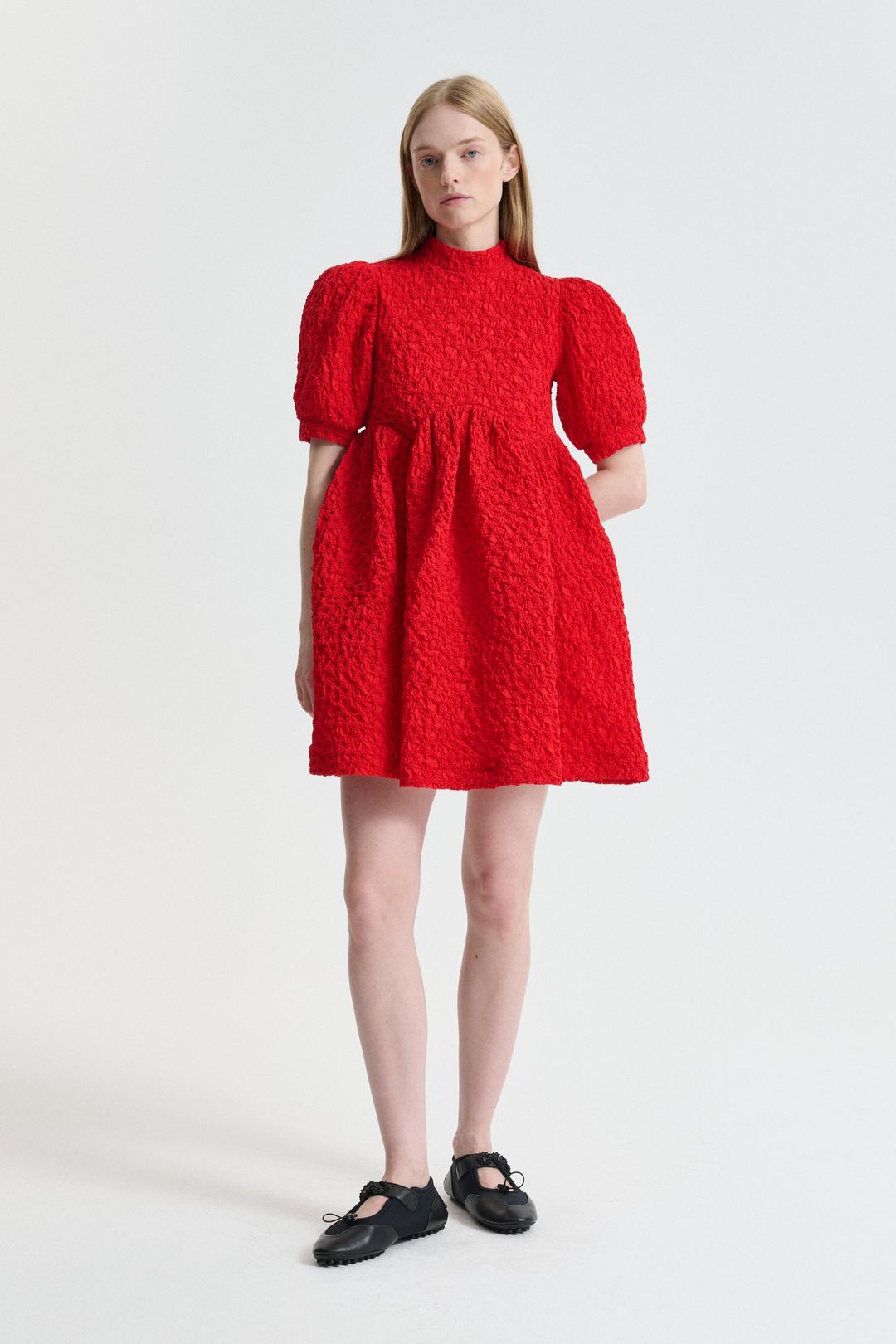 CBDUMAS | DRESS FLEUR COTTON SMOCK RED