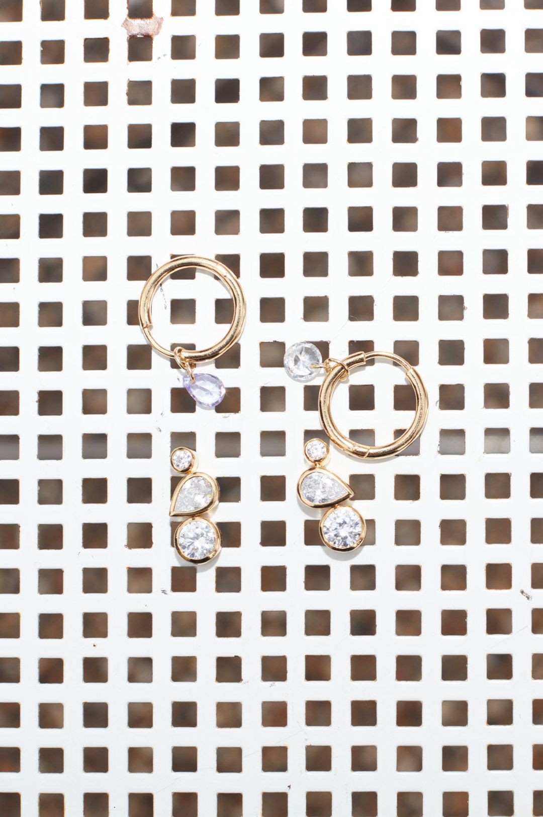 Like Peas in a Pod II - Cubic Zirconia and Gold Vermeil Earrings