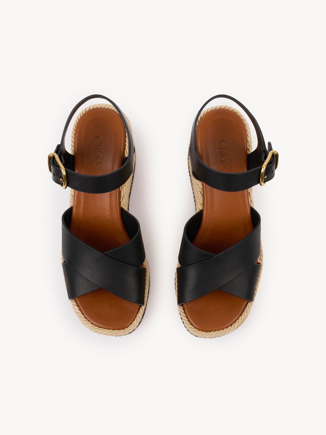 CHLOÉ Black Piia Wedge Heeled Sandals #4