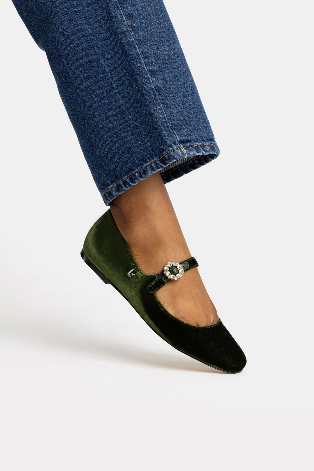 Blair Ballet Flat In Bosco Velvet #2